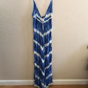 Blue and white ty die maxi dress